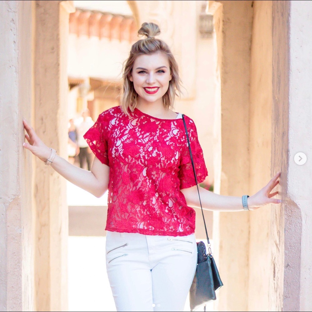 Red Lace Top